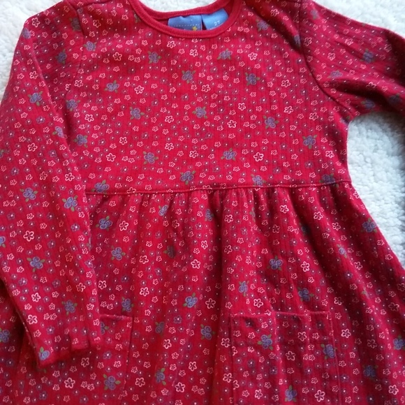 Baby Crew (Crewcuts) 2T Red Floral LS Dress - Picture 4 of 8